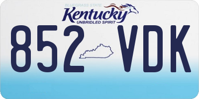 KY license plate 852VDK