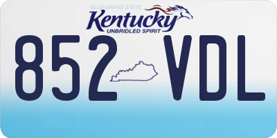 KY license plate 852VDL