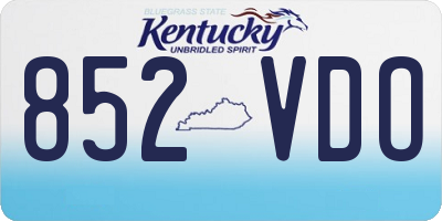 KY license plate 852VDO