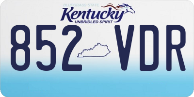 KY license plate 852VDR