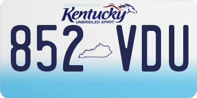 KY license plate 852VDU