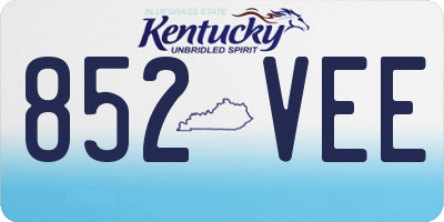 KY license plate 852VEE