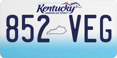 KY license plate 852VEG