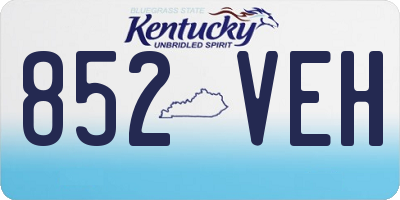 KY license plate 852VEH