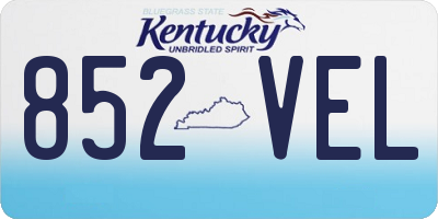 KY license plate 852VEL