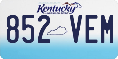 KY license plate 852VEM