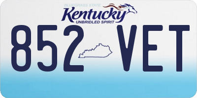 KY license plate 852VET