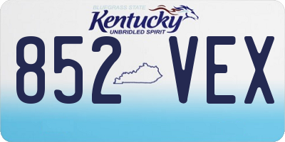 KY license plate 852VEX
