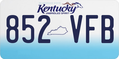 KY license plate 852VFB