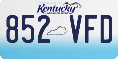 KY license plate 852VFD
