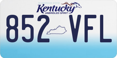 KY license plate 852VFL