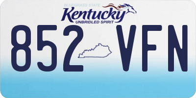 KY license plate 852VFN