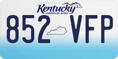 KY license plate 852VFP