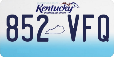 KY license plate 852VFQ
