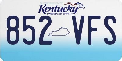 KY license plate 852VFS