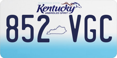 KY license plate 852VGC