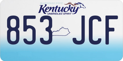 KY license plate 853JCF