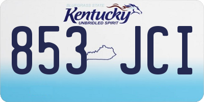 KY license plate 853JCI