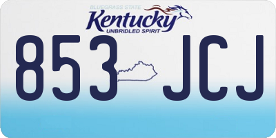 KY license plate 853JCJ