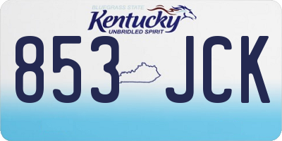 KY license plate 853JCK