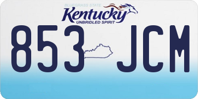 KY license plate 853JCM