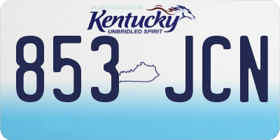 KY license plate 853JCN