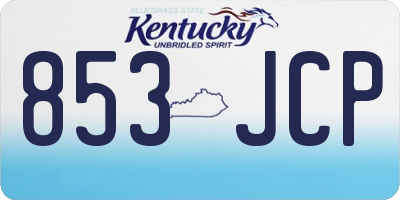 KY license plate 853JCP