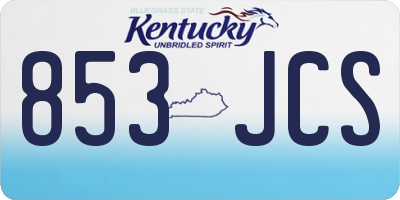 KY license plate 853JCS