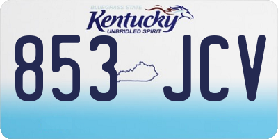 KY license plate 853JCV