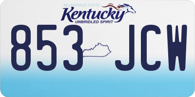 KY license plate 853JCW