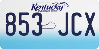 KY license plate 853JCX