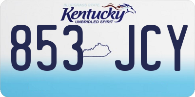KY license plate 853JCY