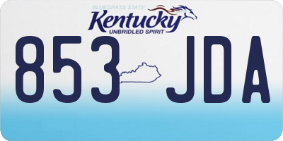 KY license plate 853JDA