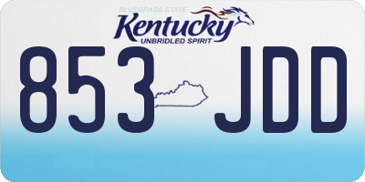 KY license plate 853JDD