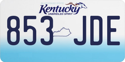 KY license plate 853JDE