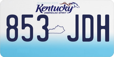 KY license plate 853JDH