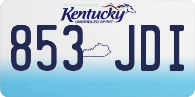 KY license plate 853JDI