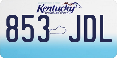 KY license plate 853JDL