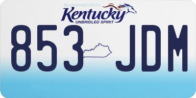 KY license plate 853JDM