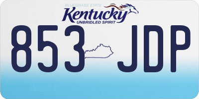 KY license plate 853JDP