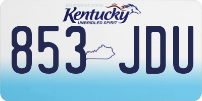 KY license plate 853JDU