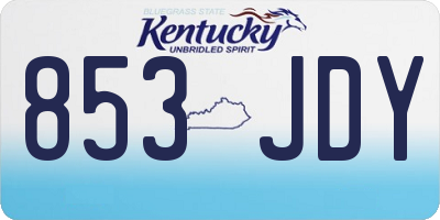 KY license plate 853JDY