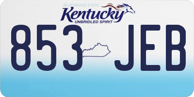 KY license plate 853JEB