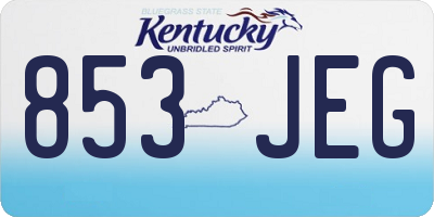 KY license plate 853JEG
