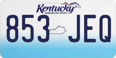 KY license plate 853JEQ