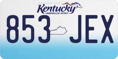 KY license plate 853JEX