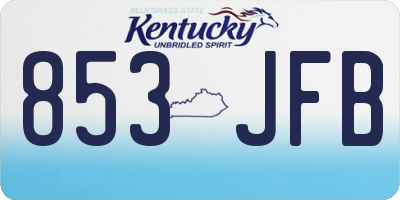 KY license plate 853JFB