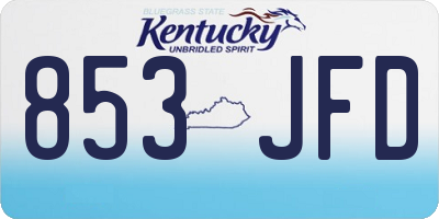 KY license plate 853JFD
