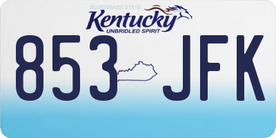 KY license plate 853JFK