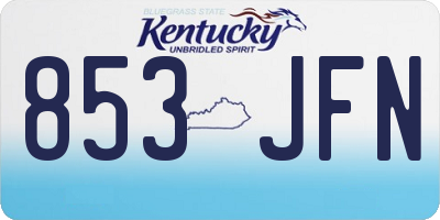 KY license plate 853JFN